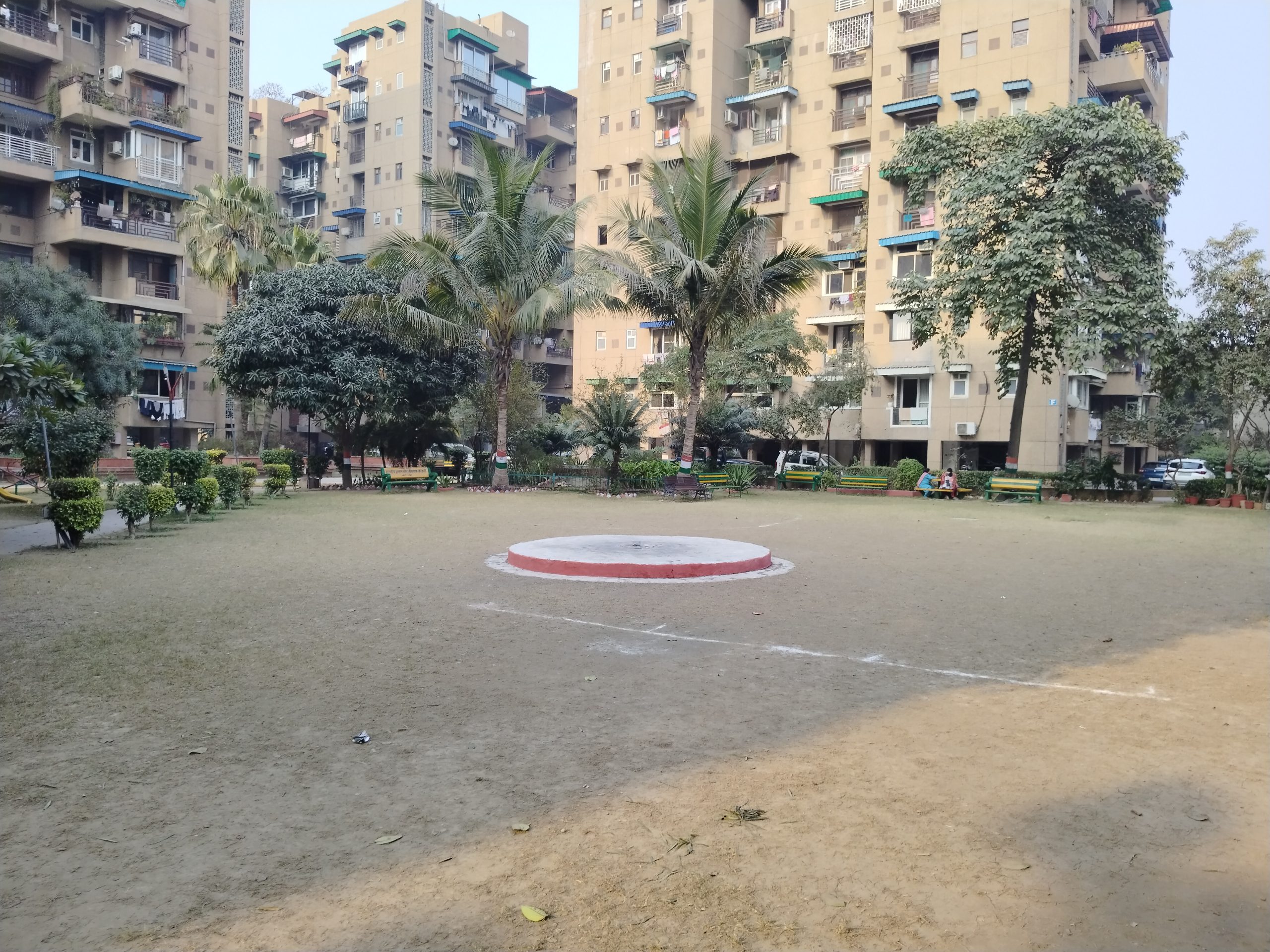 Shared courtyard at Pawittra Apartments